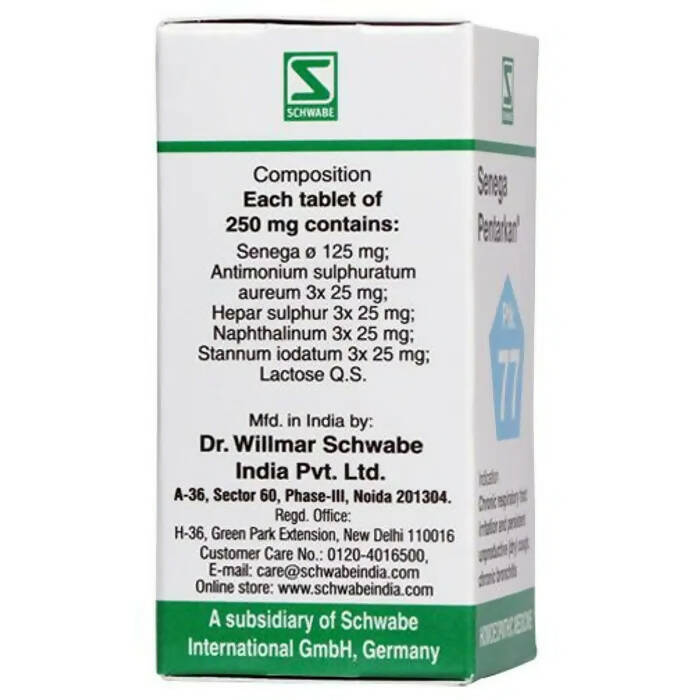 Dr. Willmar Schwabe India Senega Pentarkan Ptk 77 Tablets Dr. Willmar Schwabe India Senega Pentarkan Ptk 77 Tablets