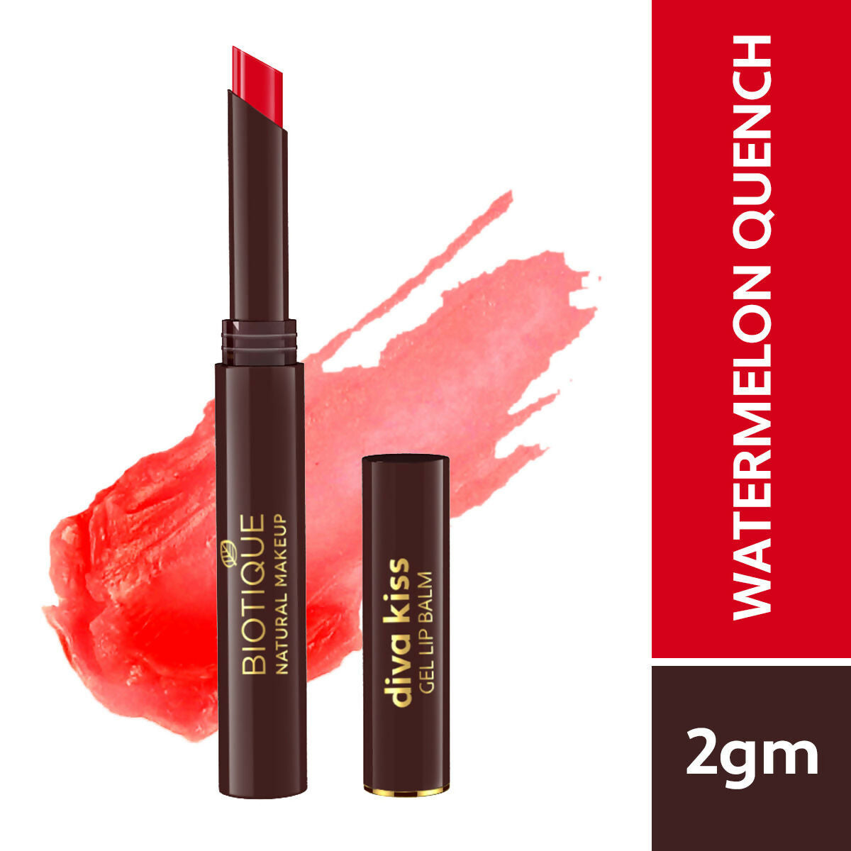 Biotique Diva Kiss Gel Lip Balm - Watermelon Quench-R109 Biotique Diva Kiss Gel Lip Balm - Watermelon Quench-R109