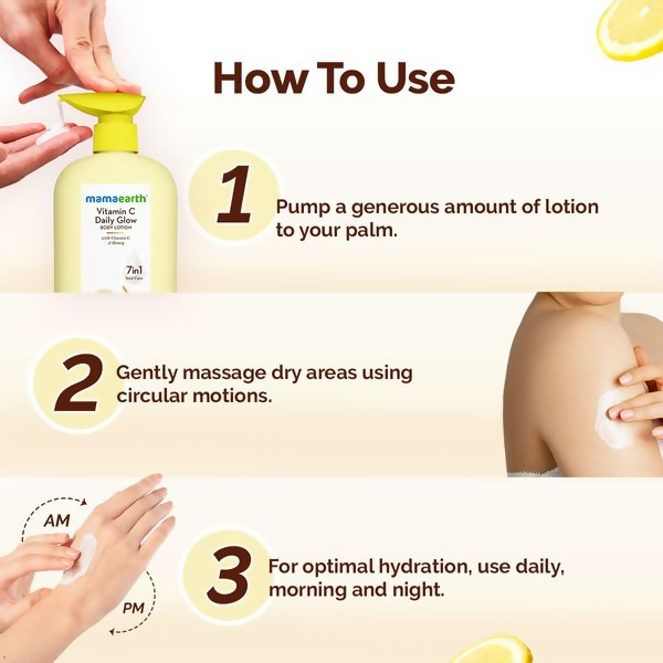 Mamaearth Vitamin C Daily Glow Body Lotion For Skin Brightening Mamaearth Vitamin C Daily Glow Body Lotion For Skin Brightening