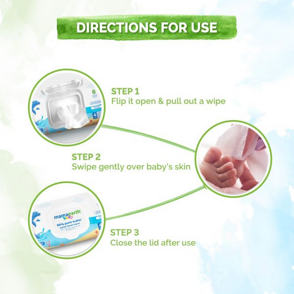 Mamaearth Baby 99% Pure Water Gentle Towel Wipes Mamaearth Baby 99% Pure Water Gentle Towel Wipes