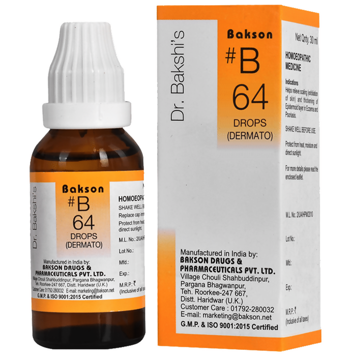 Bakson's Homeopathy B64 Dermato Drops - Safuron Naturals