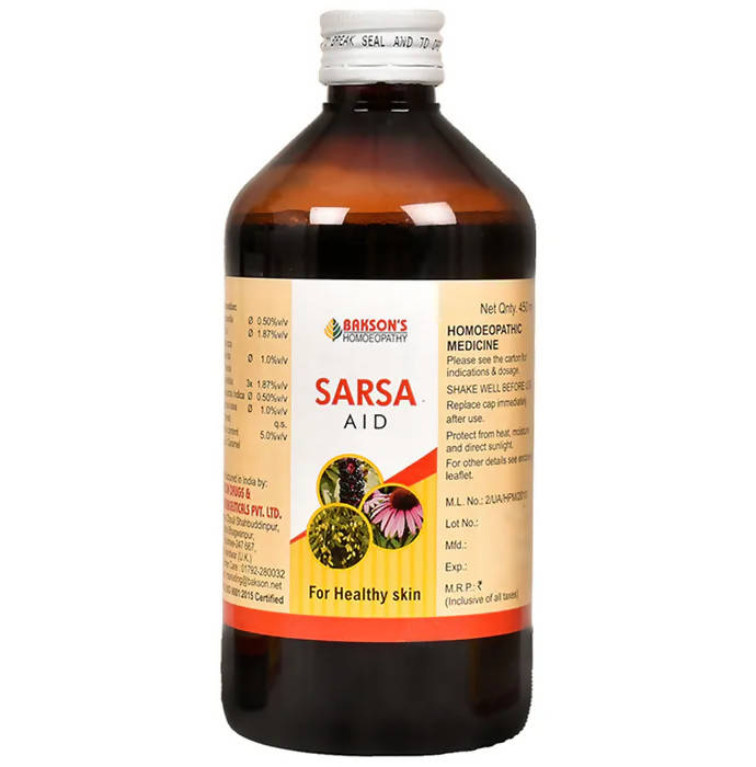 Bakson's Homeopathy Sarsa Aid Syrup - Safuron Naturals Bakson's Homeopathy Sarsa Aid Syrup - Safuron Naturals
