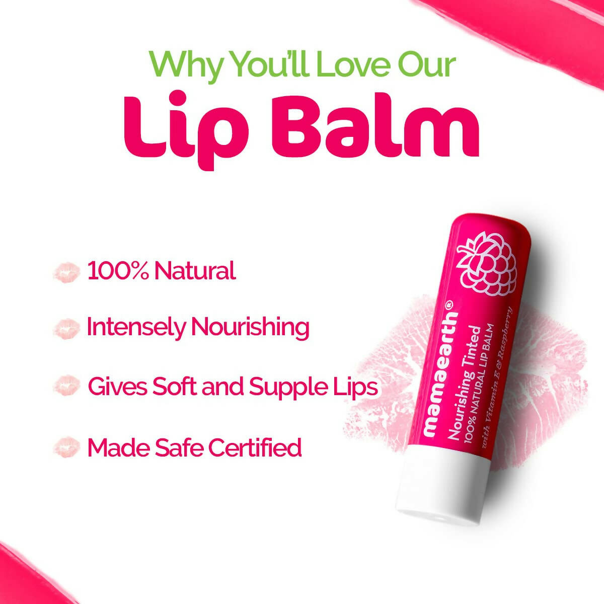 Mamaearth Vitamin E and Raspberry Tinted 100% Natural Lip Balm Mamaearth Vitamin E and Raspberry Tinted 100% Natural Lip Balm