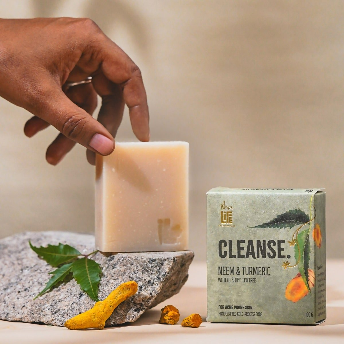 Isha Life Cleanse. Neem And Turmeric With Tulsi And Tea Tree Handcrafted Soap Isha Life Cleanse. Neem And Turmeric With Tulsi And Tea Tree Handcrafted Soap