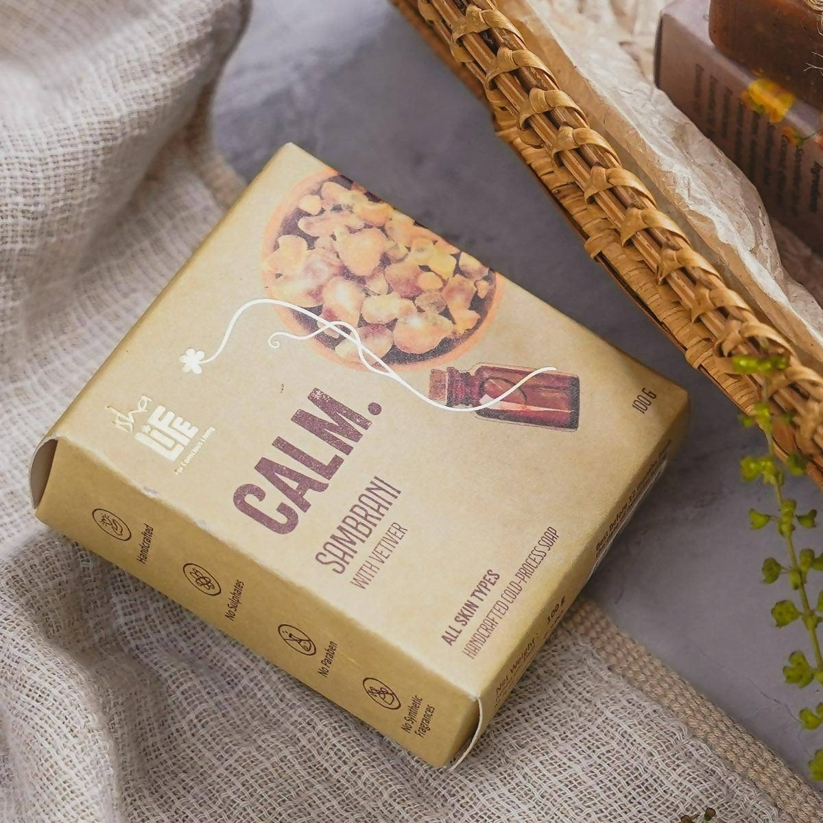 Isha Life Calm. Sambrani With Vetiver Handcrafted Soap Isha Life Calm. Sambrani With Vetiver Handcrafted Soap