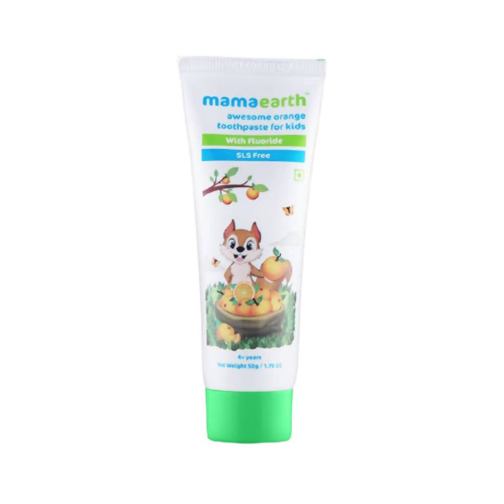 Mamaearth Awesome Orange Baby Toothpaste Cleanses Teeth, Provides Healthy Teeth & Gums - Limited Time Offer