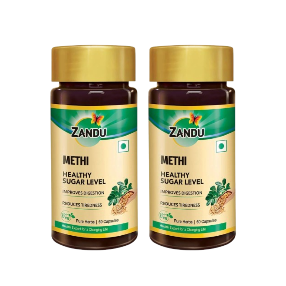 Zandu Methi Healthy Sugar Level Capsules - safuroncart Zandu Methi Healthy Sugar Level Capsules - safuroncart