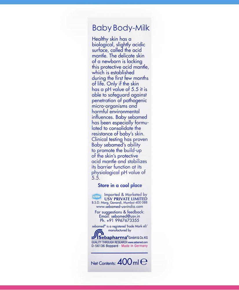 Sebamed Baby Body Milk For Dry Skin, Daily Moisturisation Sebamed Baby Body Milk For Dry Skin, Daily Moisturisation