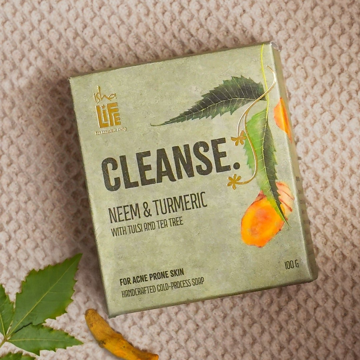 Isha Life Cleanse. Neem And Turmeric With Tulsi And Tea Tree Handcrafted Soap Isha Life Cleanse. Neem And Turmeric With Tulsi And Tea Tree Handcrafted Soap