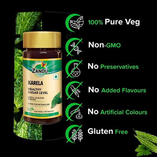 Zandu Karela Pure Herbs Capsules Zandu Karela Pure Herbs Capsules