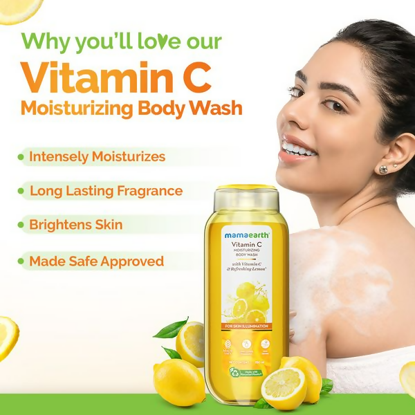 Mamaearth Vitamin C Moisturizing Body Wash with Vitamin C & Refreshing Lemon For Skin Illumination Mamaearth Vitamin C Moisturizing Body Wash with Vitamin C & Refreshing Lemon For Skin Illumination