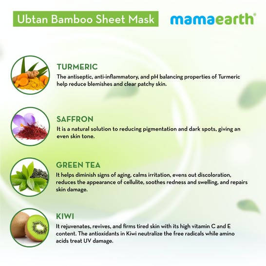 Mamaearth Ubtan Bamboo Sheet Mask with Turmeric & Saffron Mamaearth Ubtan Bamboo Sheet Mask with Turmeric & Saffron