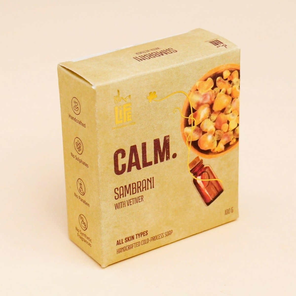 Isha Life Calm. Sambrani With Vetiver Handcrafted Soap Isha Life Calm. Sambrani With Vetiver Handcrafted Soap