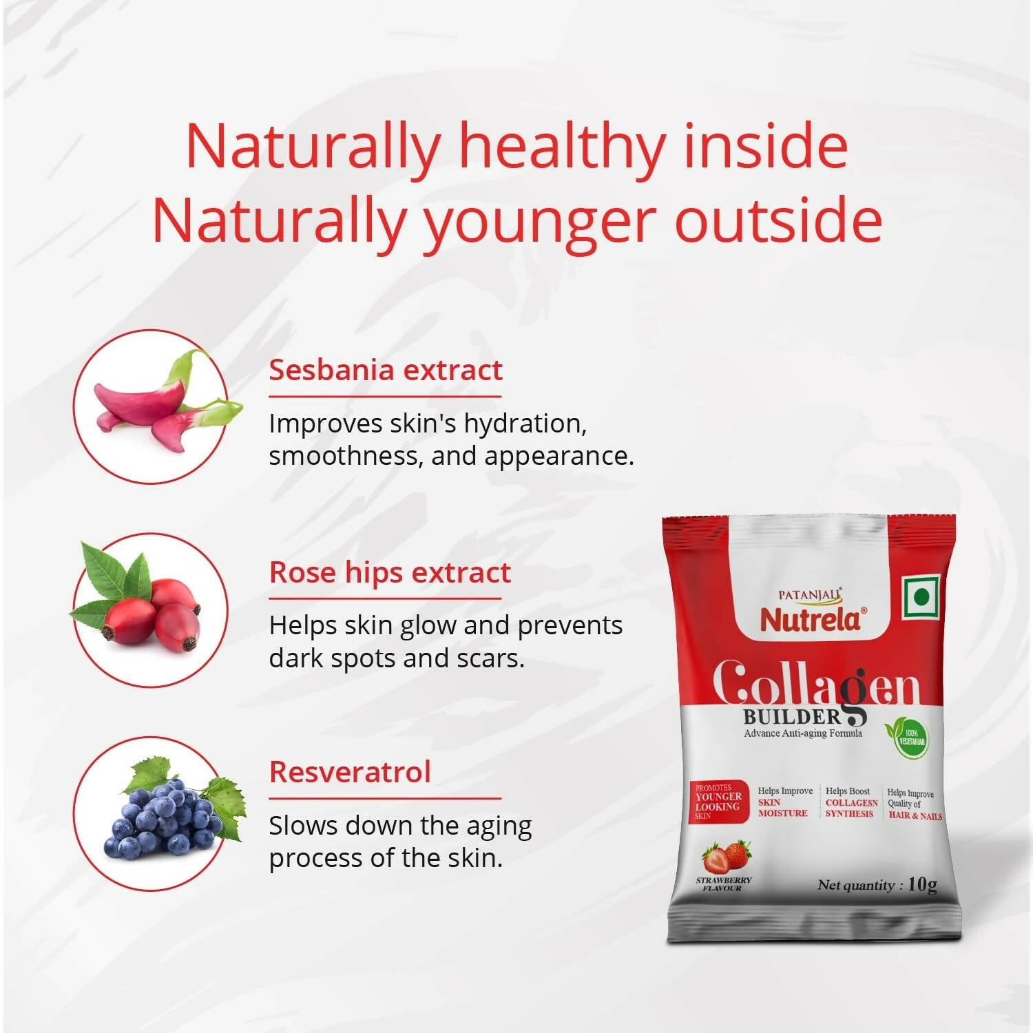 Patanjali Nutrela Collagen Builder Powder - Strawberry Flavour Patanjali Nutrela Collagen Builder Powder - Strawberry Flavour