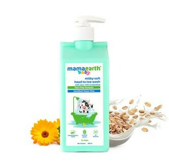 Mamaearth Milky Soft Head to Toe Wash With Oats, Milk & Calendula For Babies Mamaearth Milky Soft Head to Toe Wash With Oats, Milk & Calendula For Babies