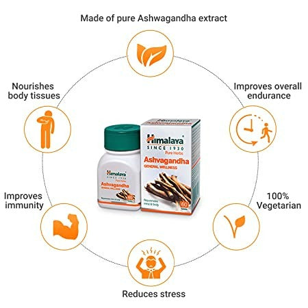 Himalaya Ashvagandha Tablets - General Wellness Himalaya Ashvagandha Tablets - General Wellness