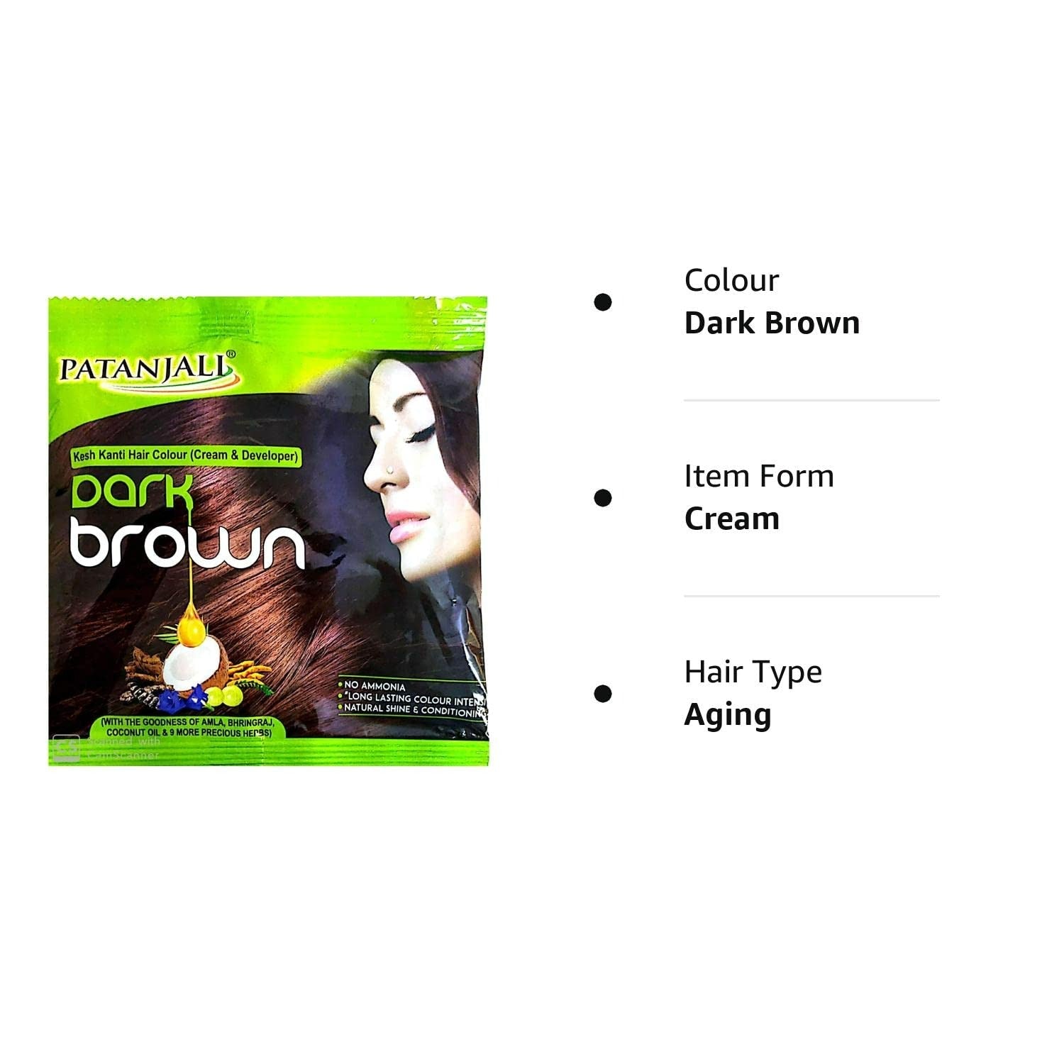 Patanjali Kesh Kanti Hair Colour (Cream & Developer) - Dark Brown Patanjali Kesh Kanti Hair Colour (Cream & Developer) - Dark Brown