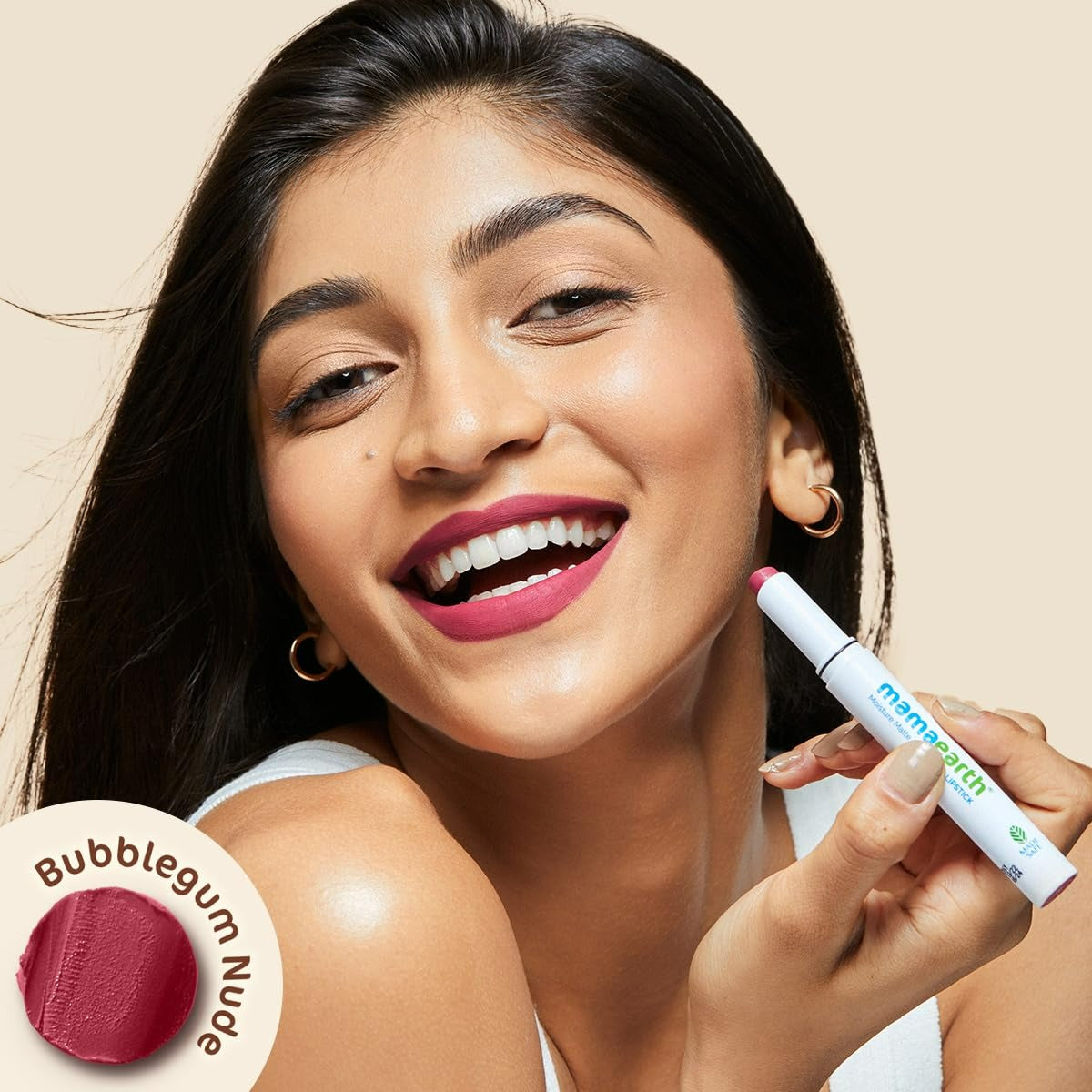 Mamaearth Moisture Matte Long Stay Lipstick-Bubblegum Nude Mamaearth Moisture Matte Long Stay Lipstick-Bubblegum Nude