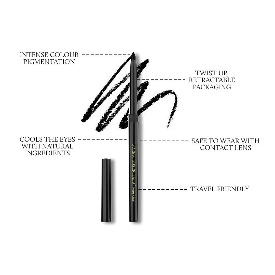 Forest Essentials Charcoal Black Gulaab Khaas Kajal Forest Essentials Charcoal Black Gulaab Khaas Kajal