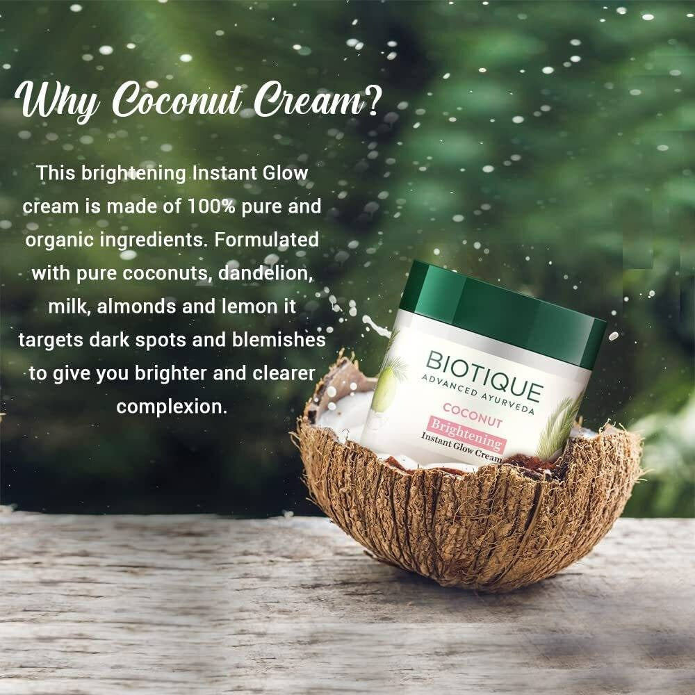 Biotique Advanced Ayurveda Bio Coconut Whitening & Brightening Cream Biotique Advanced Ayurveda Bio Coconut Whitening & Brightening Cream