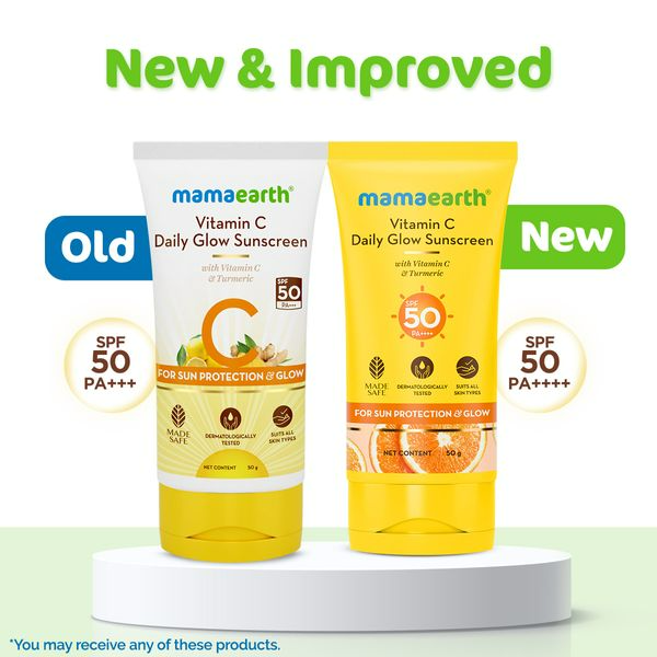 Mamaearth Vitamin C Daily Glow Sunscreen SPF 50 PA+++ for Sun Protection & Glow Mamaearth Vitamin C Daily Glow Sunscreen SPF 50 PA+++ for Sun Protection & Glow