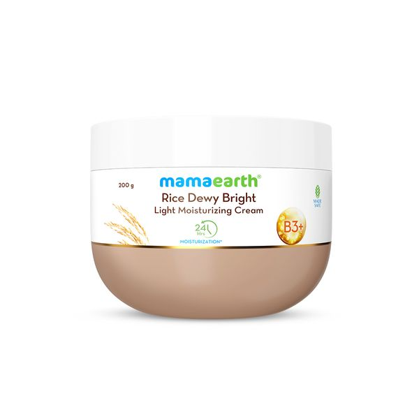 Mamaearth Rice Dewy Bright Light Moisturizing Cream with Rice Water & Niacinamide For Glass-Skin - Safuron Mamaearth Rice Dewy Bright Light Moisturizing Cream with Rice Water & Niacinamide For Glass-Skin - Safuron