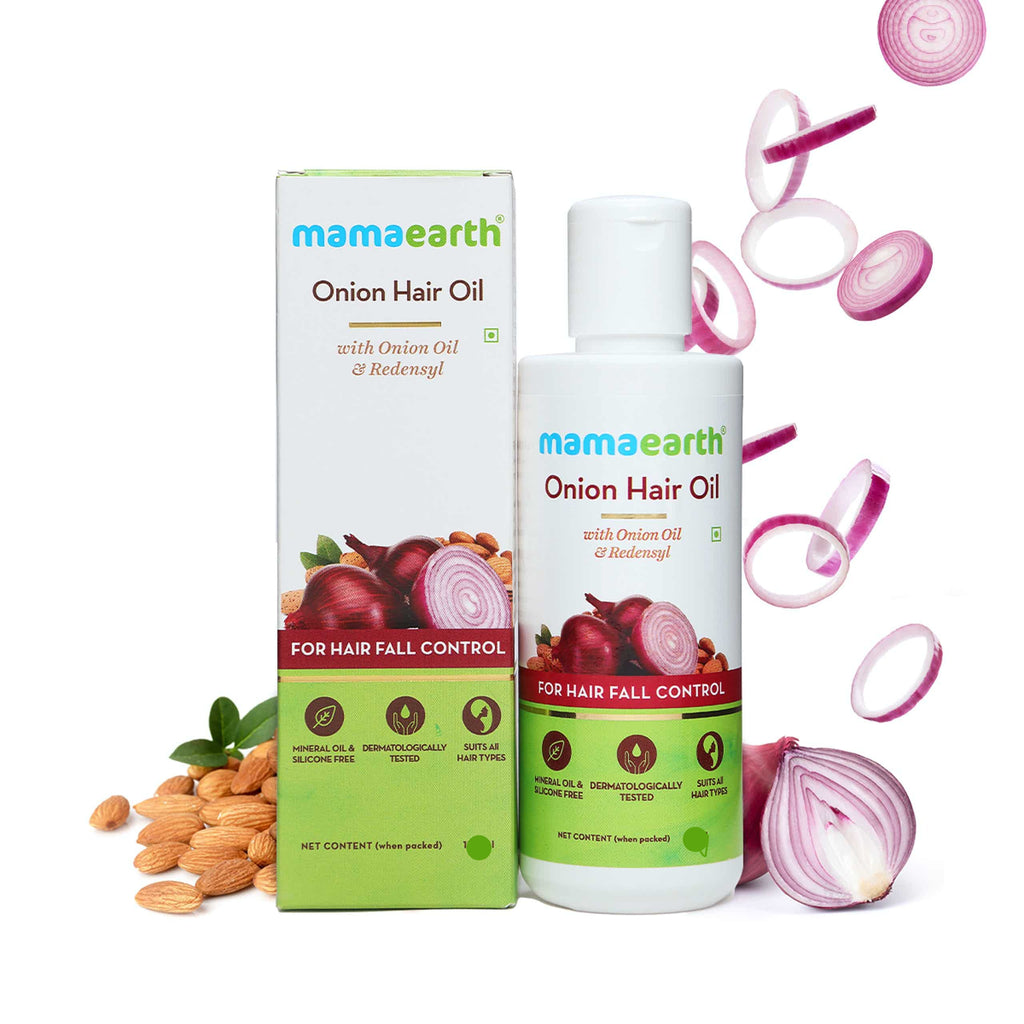 Mamaearth Onion Hair Oil With Onion & Redensyl For Hair Fall Control - Safuron Mamaearth Onion Hair Oil With Onion & Redensyl For Hair Fall Control - Safuron