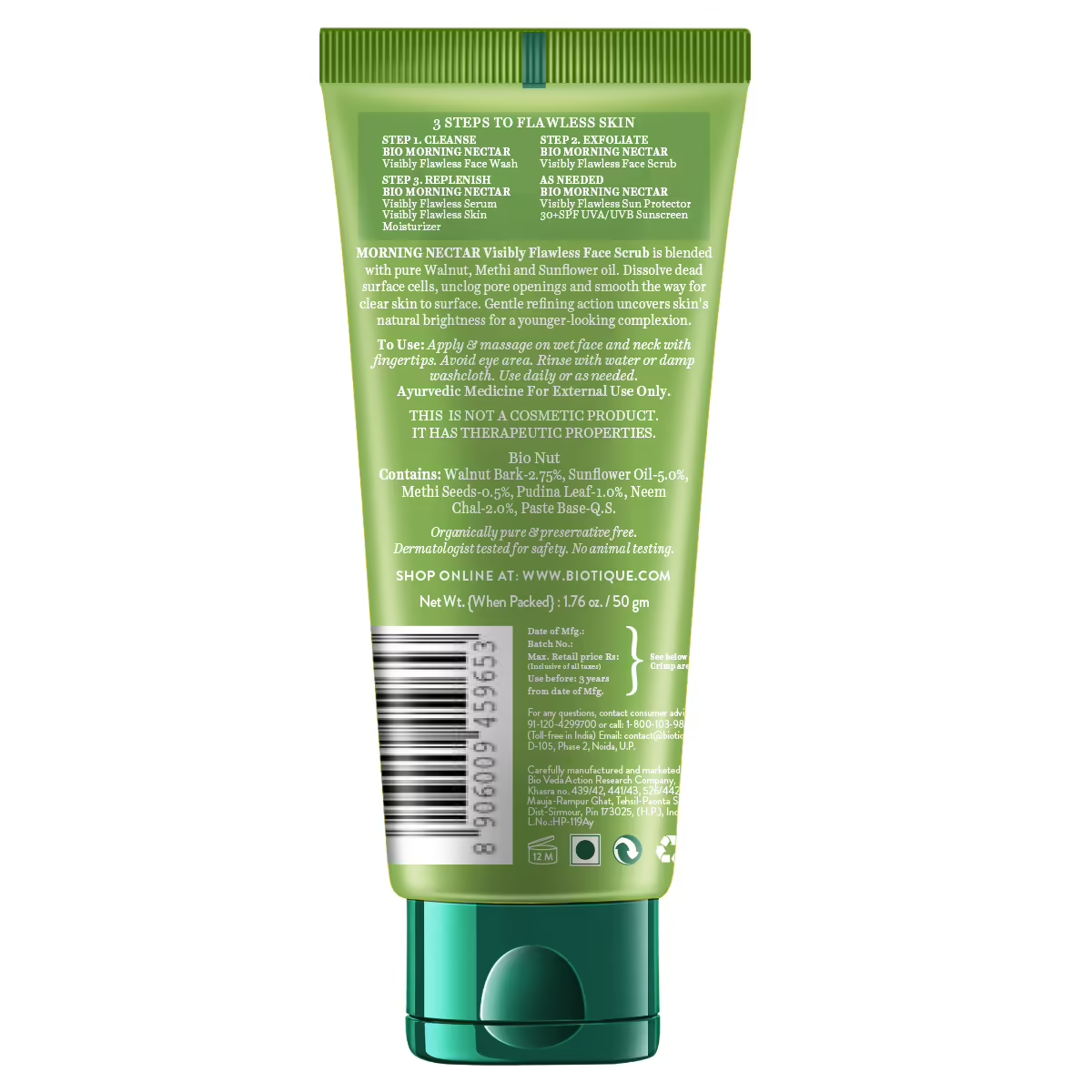 Biotique Advanced Ayurveda Bio Morning Nectar Visibly Flawless Face Scrub Biotique Advanced Ayurveda Bio Morning Nectar Visibly Flawless Face Scrub