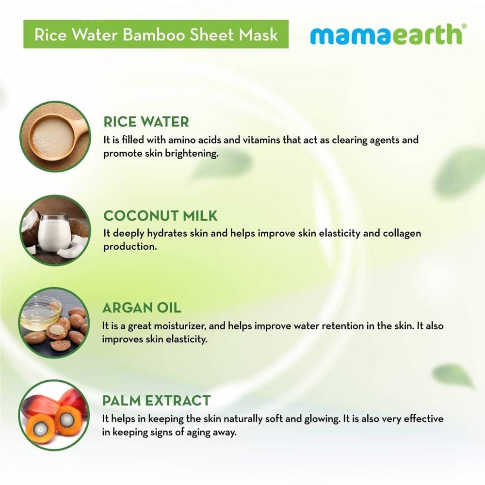 Mamaearth Rice Water Bamboo Sheet Mask Mamaearth Rice Water Bamboo Sheet Mask