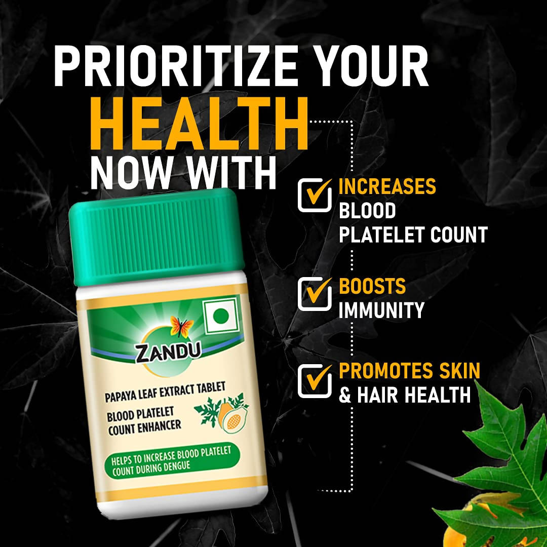 Zandu Papaya Leaf Extract Tablets Zandu Papaya Leaf Extract Tablets