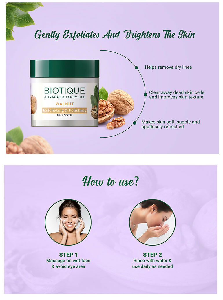 Biotique Bio Walnut Exfoliating & Polishing Scrub Biotique Bio Walnut Exfoliating & Polishing Scrub