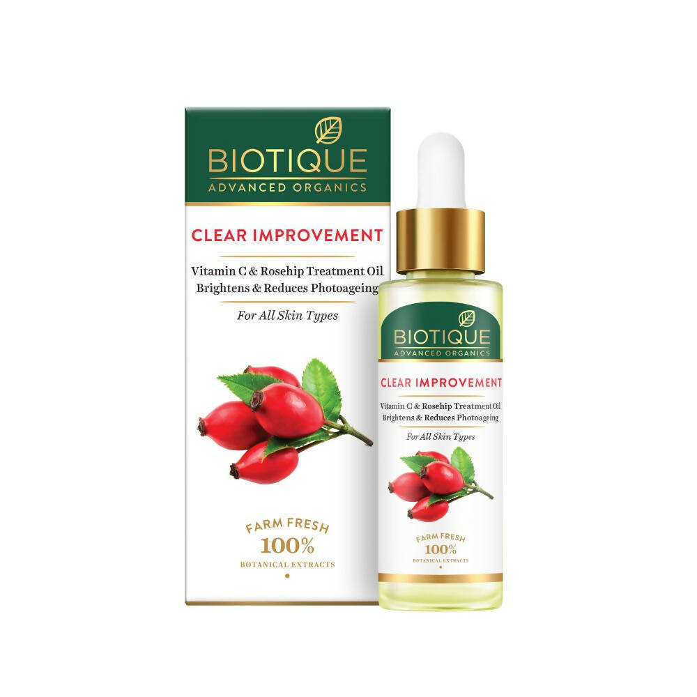 Biotique Advanced Organics Clear Improvement Vitamin C & Rosehip Treatment Oil - Safuron