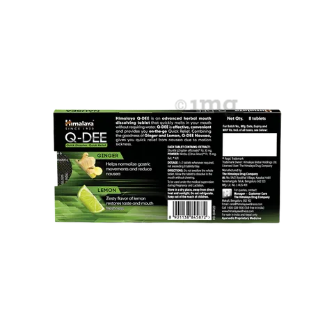 Himalaya Herbals Q-DEE Nausea Tablets Himalaya Herbals Q-DEE Nausea Tablets
