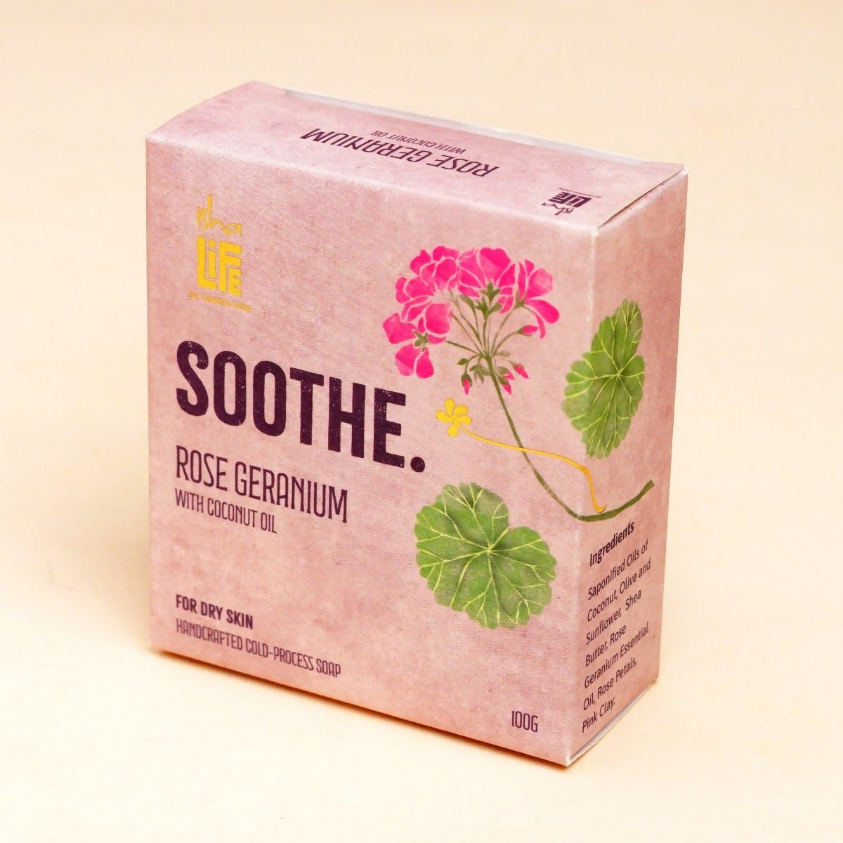Isha Life Soothe. Rose Geranium With Coconut Oil Handcrafted Soap Isha Life Soothe. Rose Geranium With Coconut Oil Handcrafted Soap