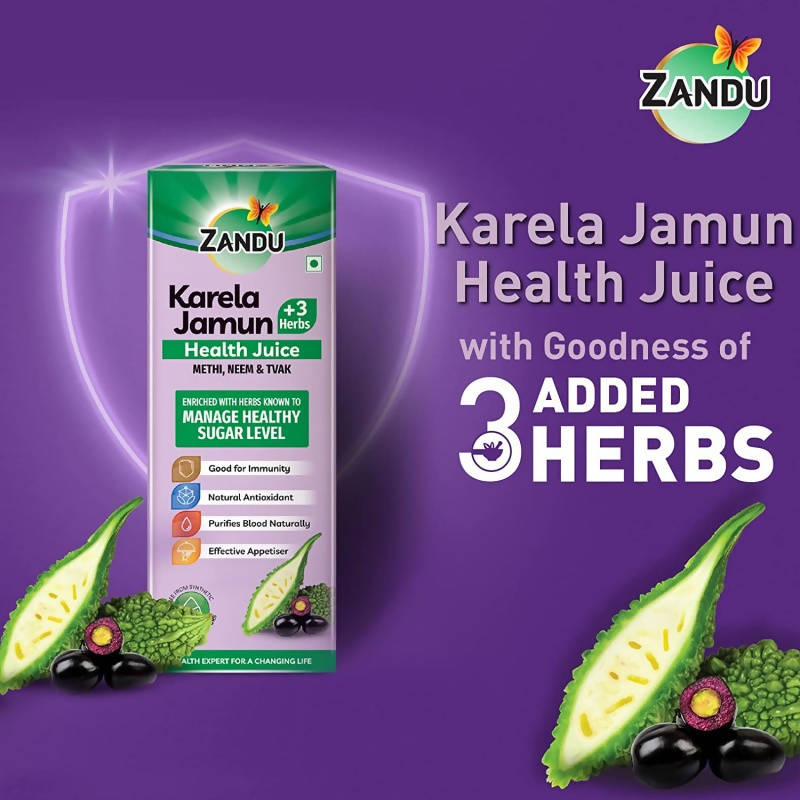 Zandu Karela Jamun + 3 Herbs Health Juice Zandu Karela Jamun + 3 Herbs Health Juice