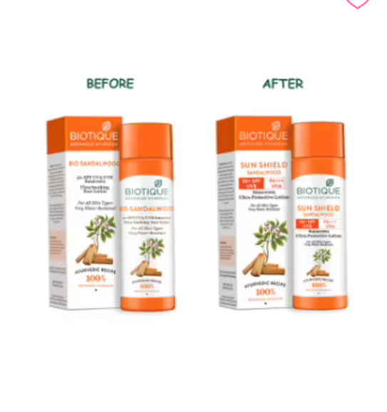 Biotique Sun Shield Sandalwood Ultra Protective Lotion 50+ SPF Biotique Sun Shield Sandalwood Ultra Protective Lotion 50+ SPF