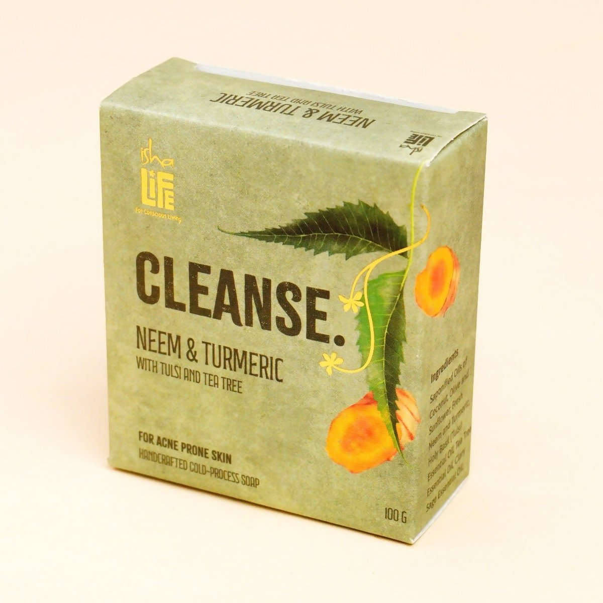 Isha Life Cleanse. Neem And Turmeric With Tulsi And Tea Tree Handcrafted Soap Isha Life Cleanse. Neem And Turmeric With Tulsi And Tea Tree Handcrafted Soap