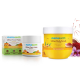 Mamaearth Ubtan Face Mask & Body Scrub with Turmeric & Saffron Combo For Tan Removal