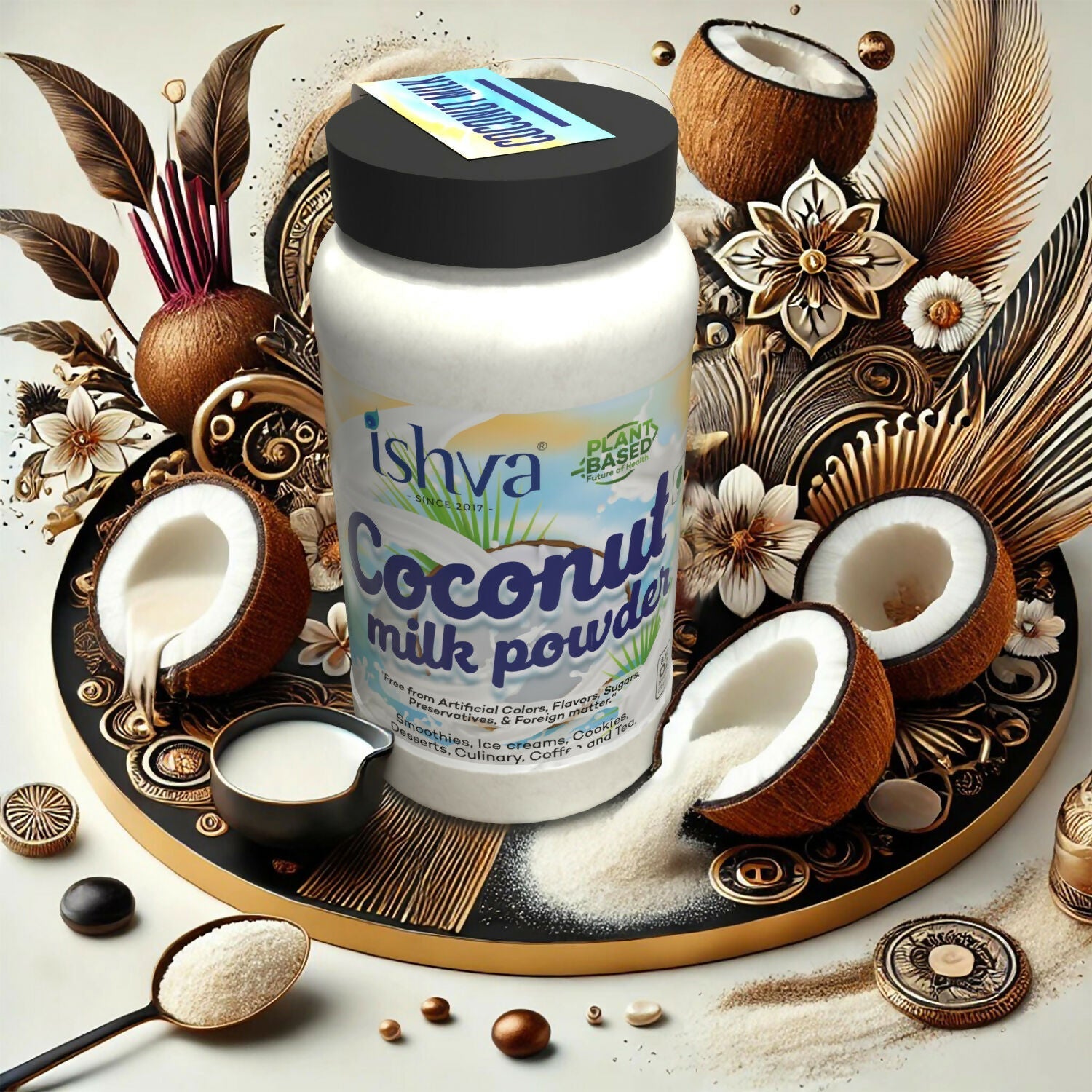 Ishva Coconut Milk Powder Jar Bottle Ishva