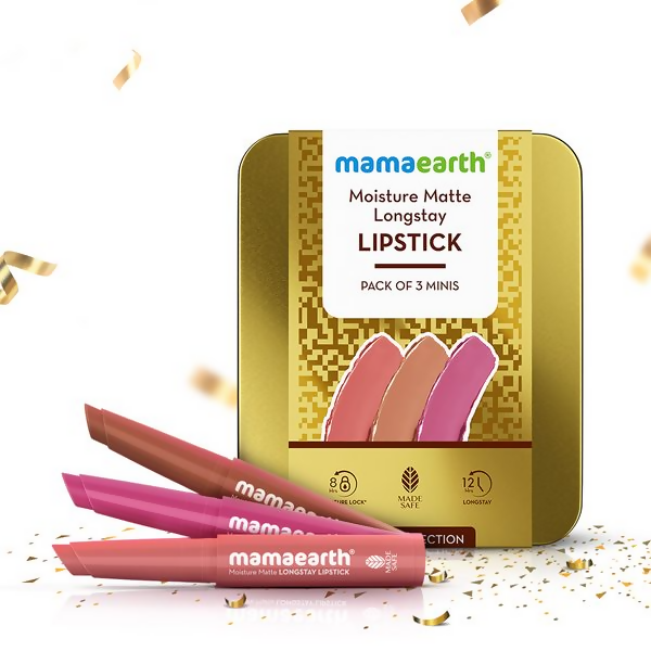 Mamaearth Moisture Matte Long Stay Lipstick Gift Set - Nude Perfection - Limited Time Offer Mamaearth Moisture Matte Long Stay Lipstick Gift Set - Nude Perfection - Limited Time Offer