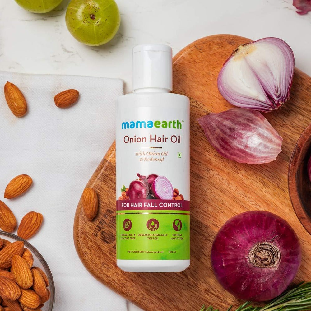 Mamaearth Onion Hair Oil With Onion & Redensyl For Hair Fall Control Mamaearth Onion Hair Oil With Onion & Redensyl For Hair Fall Control