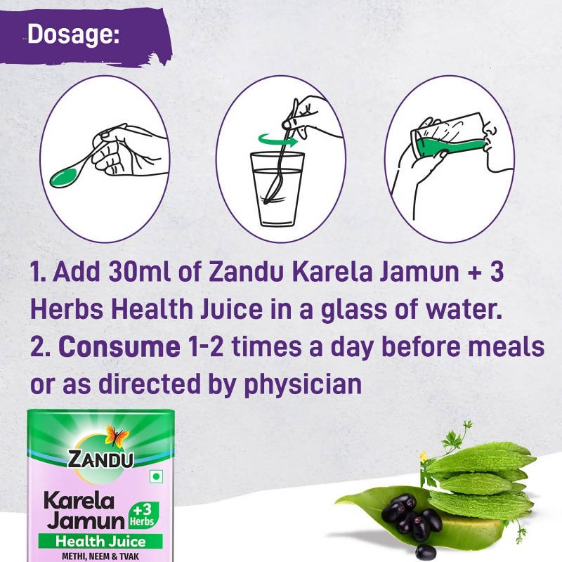 Zandu Karela Jamun + 3 Herbs Health Juice Zandu Karela Jamun + 3 Herbs Health Juice