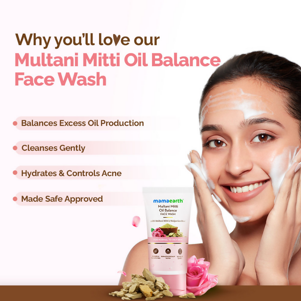 Mamaearth Multani Mitti Oil Balance Face Wash With Multani Mitti & Bulgarian Rose Mamaearth Multani Mitti Oil Balance Face Wash With Multani Mitti & Bulgarian Rose