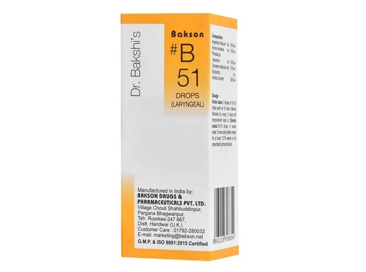 Bakson's Homeopathy B51 Drops Bakson's Homeopathy B51 Drops