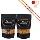 Ghasitaram Assorted Bites and Butter Chakli Sticks With 2 Pearl Beads Rakhis - Safuron