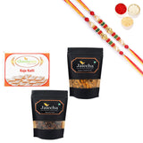 Ghasitaram Kaju Katlis, Butter Chakli Sticks and Banarsi Paan With Pearl Beads Rakhi - Safuron