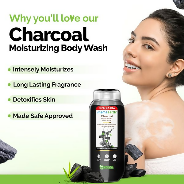 Mamaearth Charcoal Moisturizing Body Wash with Activated Charcoal & Energizing Mint for Skin Mamaearth Charcoal Moisturizing Body Wash with Activated Charcoal & Energizing Mint for Skin