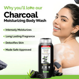 Mamaearth Charcoal Moisturizing Body Wash with Activated Charcoal & Energizing Mint for Skin