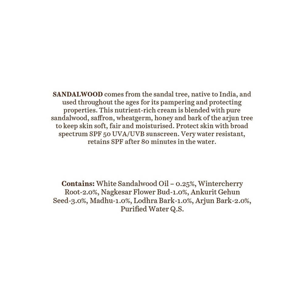 Biotique Bio Sandalwood SPF 50+ UVA/UVB Sunscreen Ultra Soothing Face Cream Biotique Bio Sandalwood SPF 50+ UVA/UVB Sunscreen Ultra Soothing Face Cream