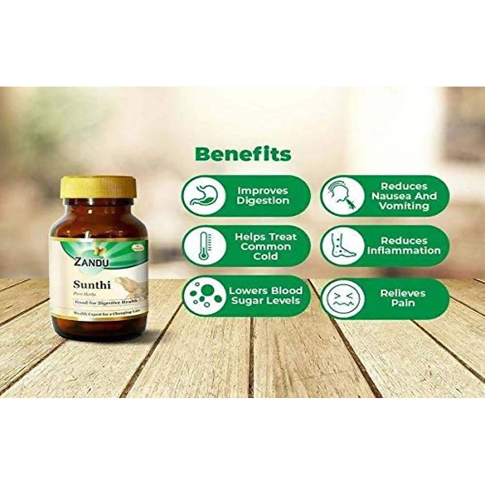 Zandu Sunthi Pure Herbs Capsules Good For Digestive Health Zandu Sunthi Pure Herbs Capsules Good For Digestive Health